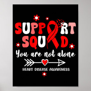 Groovy Support Squad Rött Band Hjärtsjukdom Medvet Poster