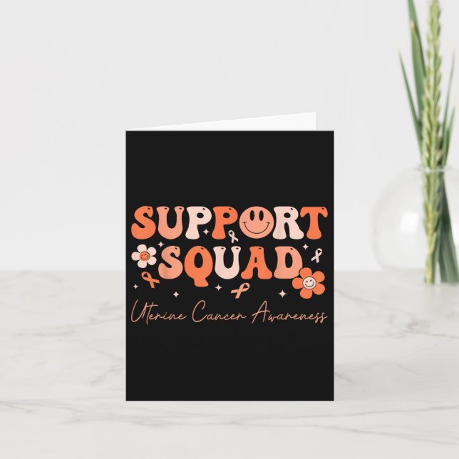 Groovy Support Squad Uterine Cancer Awareness Peac Kort (Framsida)