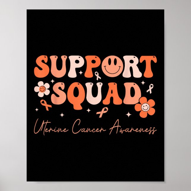 Groovy Support Squad Uterine Cancer Awareness Peac Poster (Framsidan)