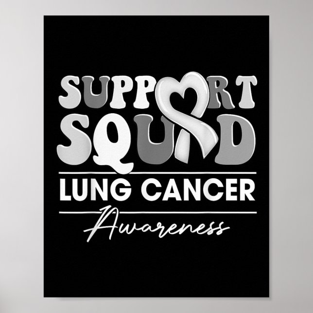 Groovy Support Squad White Ribbon Lung Cancer Awar Poster (Framsidan)