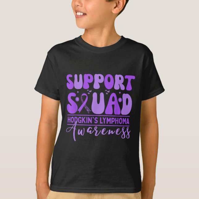 Groovy Support Team Hodgkins lymfom Lavendel T Shirt (Framsida)
