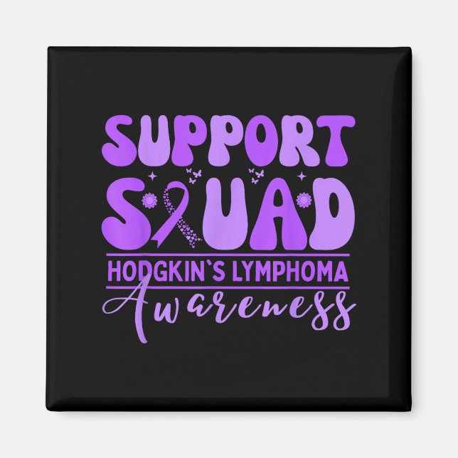 Groovy supportgrupp Hodgkins lymfom lavendel Magnet (Framsidan)