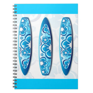 Groovy Surfboard med blomdesign Anteckningsbok
