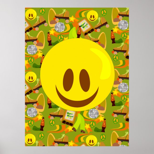Groovy Sventies Mönster Poster (Framsidan)