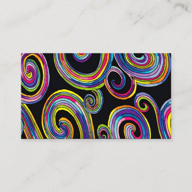 Groovy Swirls ~ Affärskort Visitkort (Framsida)
