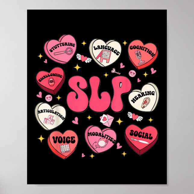 Groovy Tal Therapy Valentines day Heart Slp Val Poster (Framsidan)