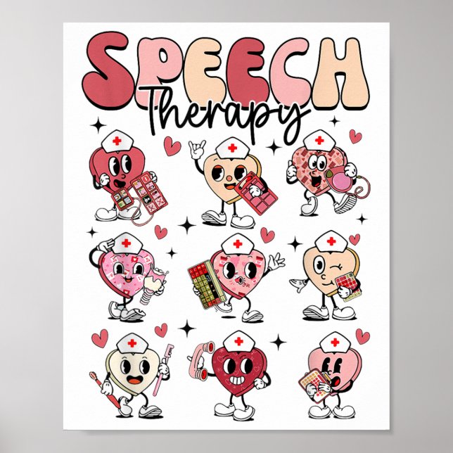 Groovy Tal Therapy Valentines day Heart Slp Val Poster (Framsidan)