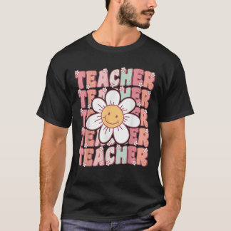 Groovy Teacher Cute 70s Daisy Flower Retro Tillbak T Shirt