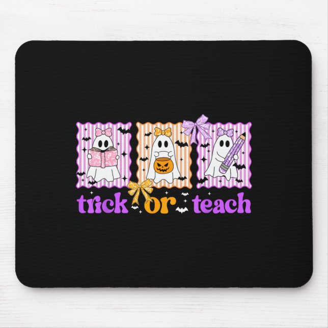 Groovy Teacher Halloween Trick Or Teach Ghost Men  Musmatta (Framsidan)