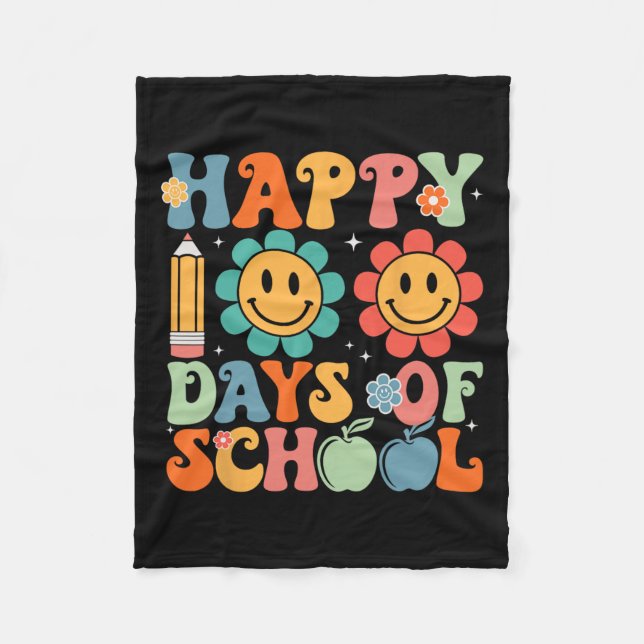 Groovy Teacher Student 100-dagen i Lycklig 1 Fleecefilt (Framsidan)