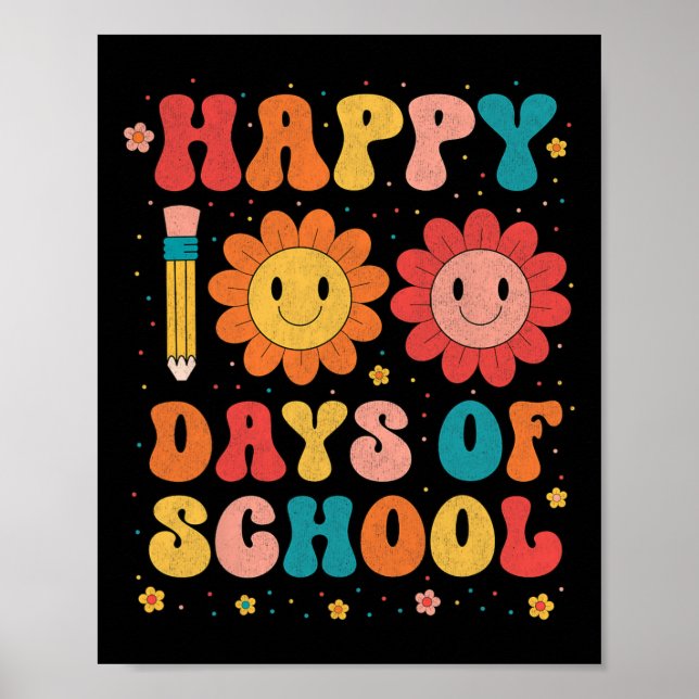 Groovy Teacher Student 100-dagen i Lycklig 1 Poster (Framsidan)