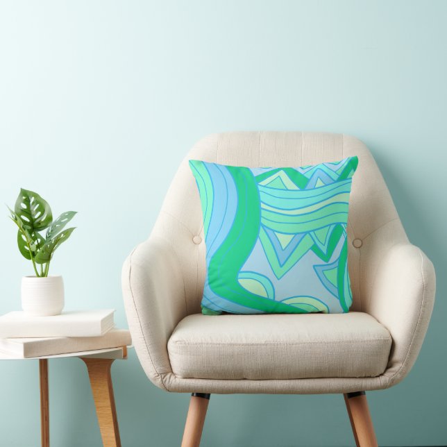 Groovy Teal Kudde (Stol)