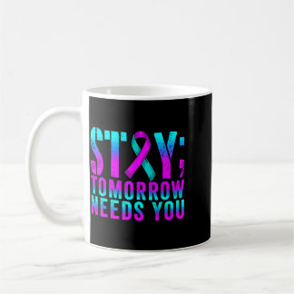 Groovy Teal Lila Band Preventiv Medvetenhet Kaffemugg