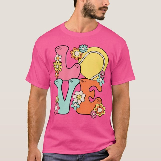 Groovy Tennis Kärlek Cute Tennis Älskare Women ns  T Shirt (Framsida)