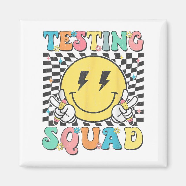 Groovy Test Day Testing Squad Motivation Teacher S Magnet (Framsidan)