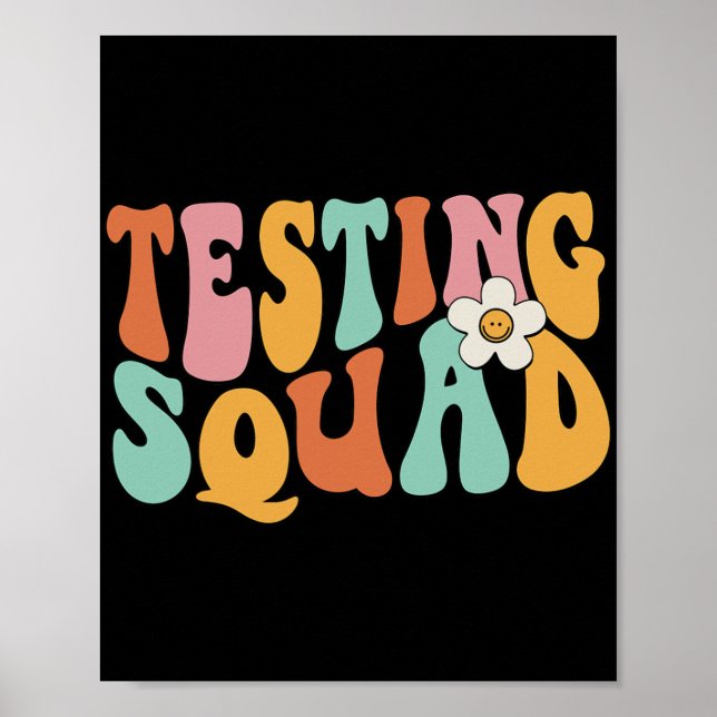 Groovy Testad Squad Test Day Motivational Teacher Poster (Framsidan)