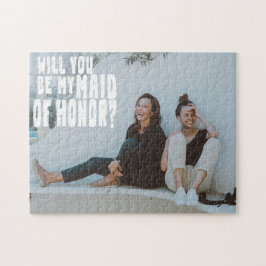 Groovy Text Overlay Maid Honor Photo Frieri kort Pussel