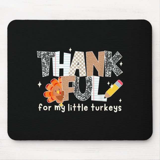 Groovy Thankful For My Little Turkeys Thanksgiving Musmatta (Framsidan)