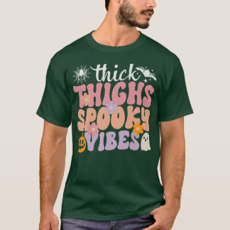Groovy Thick Thighs Spooky Vibes Cute Ghost Hippie T Shirt