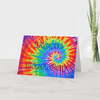 Groovy Tie-Dye Card för hippie Birthday Kort