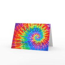 Groovy Tie-Dye Card för hippie Birthday