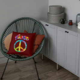 Groovy Tie Dye Fredstecken Kudde