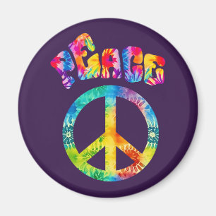 Groovy Tie Dye Fredstecken Magnet