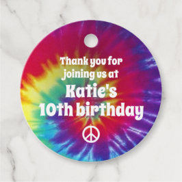 Groovy Tie Dye Hippie Party Gåvor Etiketter
