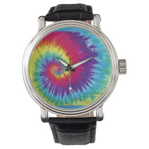 Groovy Tie Dye Leather Watch Armbandsur