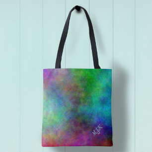 Groovy Tie Dye Stil Monogram Tygkasse