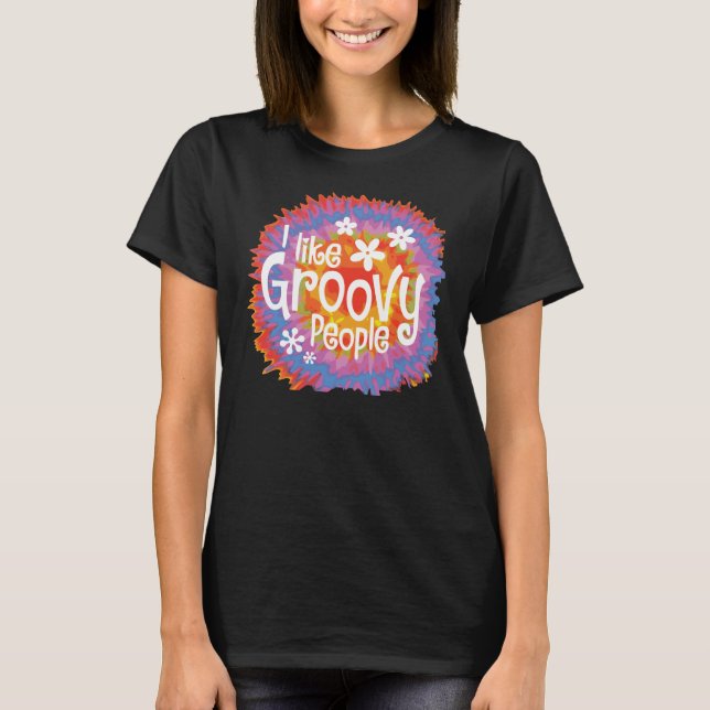 Groovy Tiematrissvart T-shirt (Framsida)