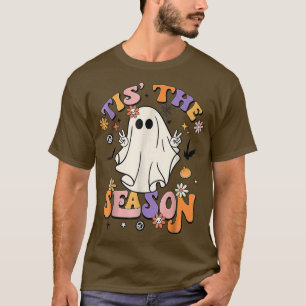 Groovy Tis Season Pumpkin Ghost, Hippie Autumn T Shirt