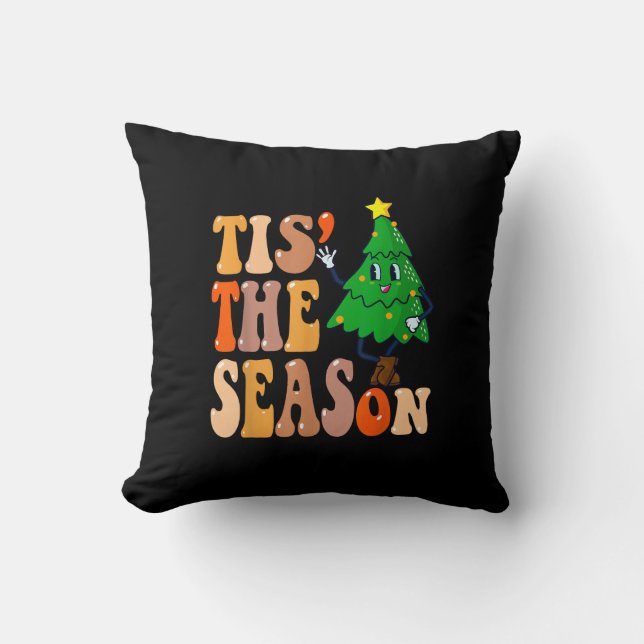 Groovy Tis The Season Julgran Kudde (Framsida)