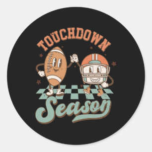 Groovy Touchdown Season Blixt Bult Ga Runt Klistermärke