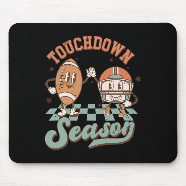 Groovy Touchdown Season Footbyll Lightning Bolt Ga Musmatta (Framsidan)