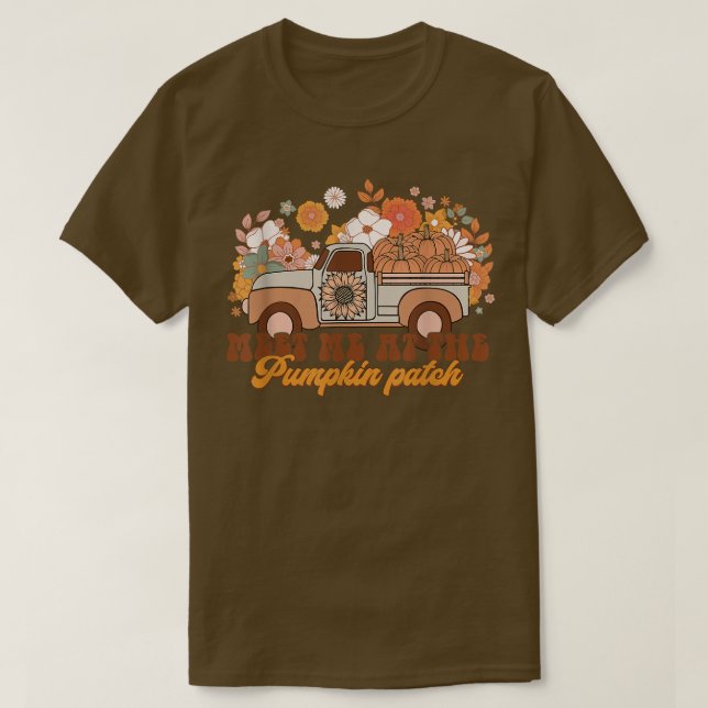 Groovy träffade mig på Pumpkin Patch Fall Pumpkin  T Shirt (Design framsida)
