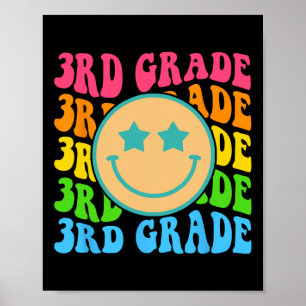 Groovy Tredje Klass Vibes Ansikte Retro-lärare til Poster