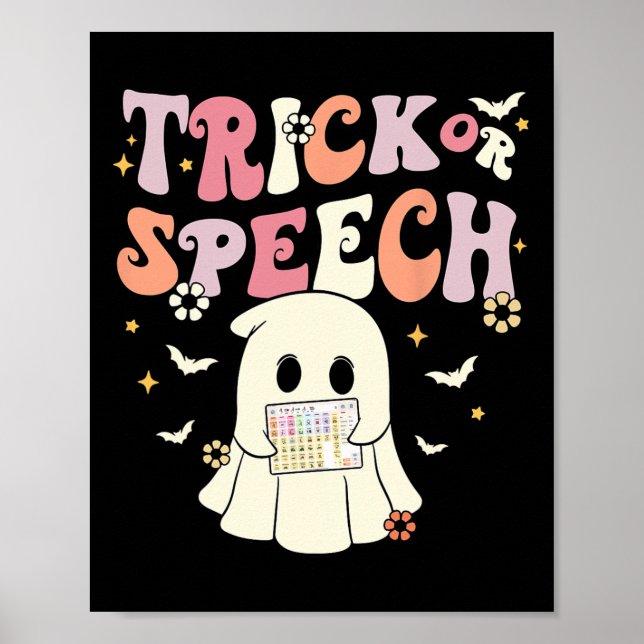 Groovy Trick eller Tal Slp Aac Ghost Halloween Cos Poster (Framsidan)