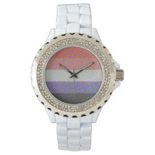 Groovy Trippy Abstrakt Cupioromantisk Prideflagga Armbandsur