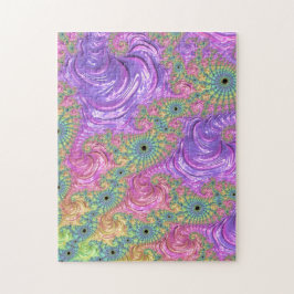 Groovy Trippy Boho Jewel Tone Rainbow Fractal Pussel