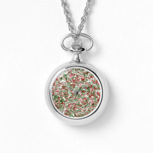 Groovy Trippy Boho Retro Festive jul Camo Armbandsur