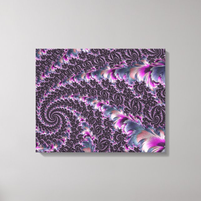 Groovy Trippy Funky Psychedelic Spiral Fractal Art Canvastryck (Framsida)
