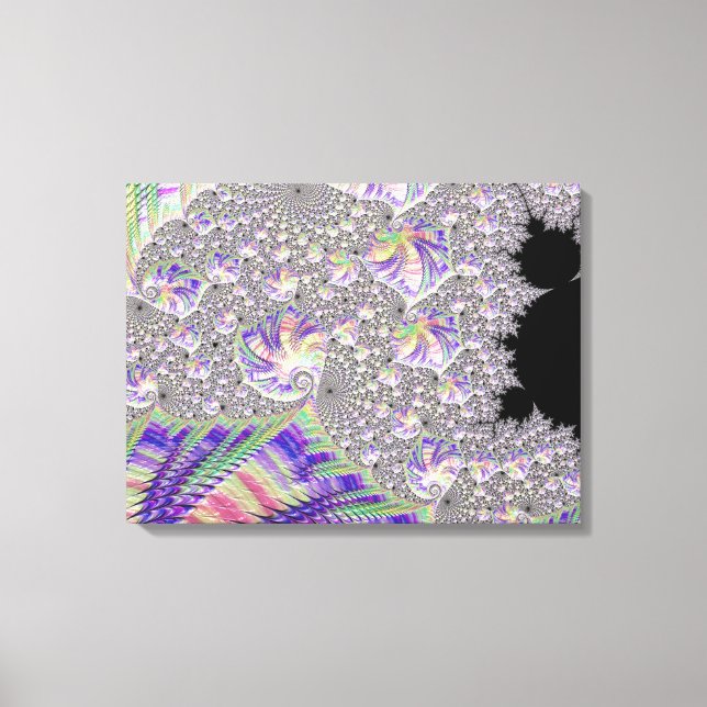 Groovy Trippy Funky Psykedelisk Fraktal Konst Canvastryck (Framsida)