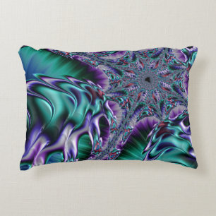 Groovy Trippy Funky Psykedelisk Fraktal Konst Prydnadskudde