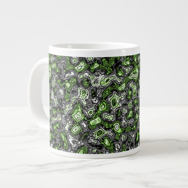 Groovy Trippy Grungy Funky Abstrakt Agender Stolth Jumbo Mugg (Framsida vänster)