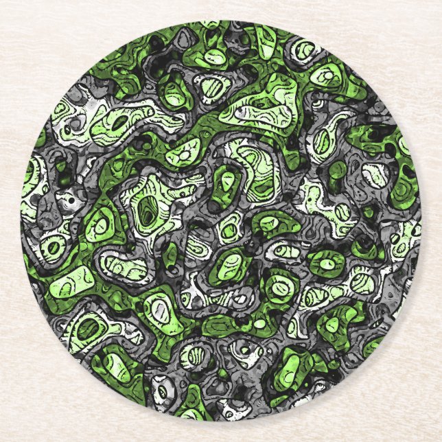 Groovy Trippy Grungy Funky Abstrakt Agender Stolth Underlägg Papper Rund (Framsidan)
