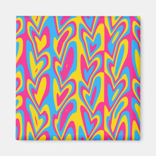 Groovy Trippy Squiggly Quirky Pansexuell Stolthet Magnet