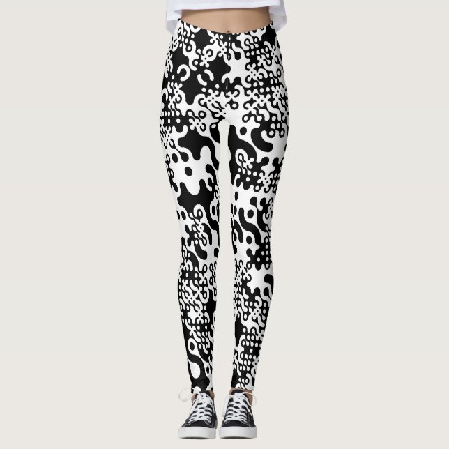 Groovy Trippy Truchet-plattor Leggings (Framsida)