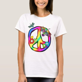 GROOVY TSHIRT FÖR REGNBÅGEFREDSTECKENSLÄNDA T SHIRT