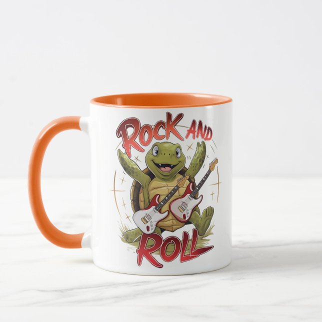 Groovy Turtle Rockout Rock and roll Mugg (Vänster)